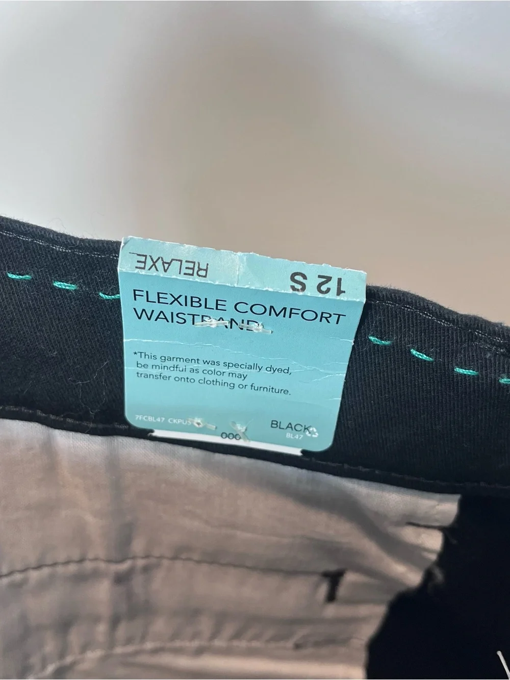Lee Relaxed Fit Straight Leg Black Career Pants 12 Short Flexible Waistband NWT